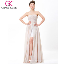 Grace Karin Ladies Sexy Strapless Curta Frente Long Back Lace Evening Dress CL4336